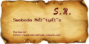Swoboda Mátyás névjegykártya